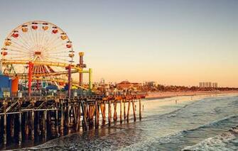 Wallpaper Wave Beach The Sky Sunset People Ca Ferris Wheel