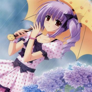 Cute Anime Girl Purple Hair iPhone Wallpaper