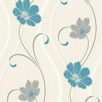 Teal Floral Wallpaper Widescreen HD