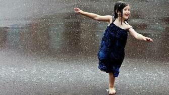 Cute Children Dancing On Rain Photos HD Wallpaper Image Pictures