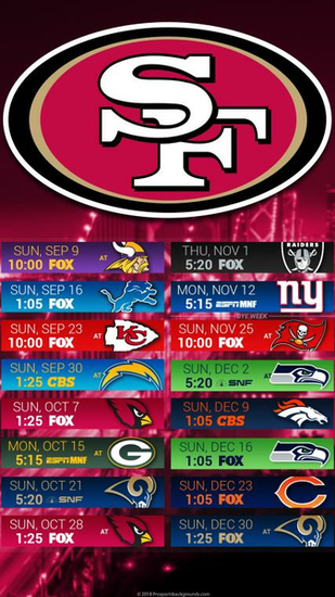 San Francisco 49ers Mobile City Schedule Wallpaper