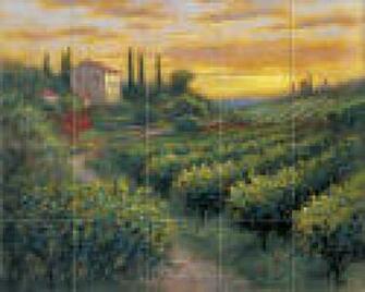 Tuscan Tuscany Scenes Kitchen Backsplash Tile Murals Accent Tiles