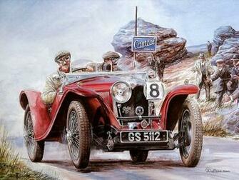 Vintage Car Racing Scene Antique Cars