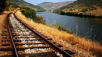 Relaxing Railroad Track Wallpaper