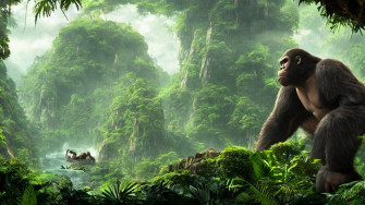 Prompthunt King Kong In A Tropical Forest Fantasy Artwork Very