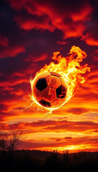 Flaming Soccer Ball Wallpaper