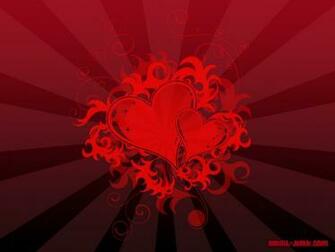 Red Hearts Black Background