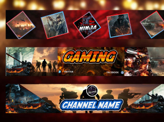 Gaming Banners With A Red Wallpaper