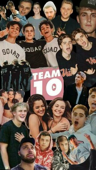 Team Collage Phone Wallpaper Jake Paul Tessa Brooks