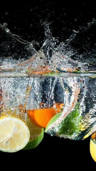 Android Wallpaper Food Citrus Water Spray