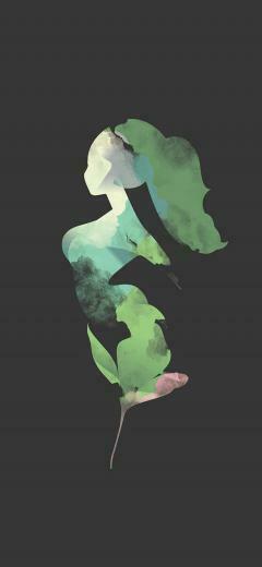 Flower Dark Woman Illustration Art iPhone X Wallpaper