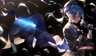 Blue Hair Hoshimachi Suisei Hololive Anime Virtual R 8k Ultra HD Wallpaper By