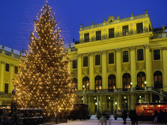 Schonbrunn Palace Vienna Austria Christmas Trees