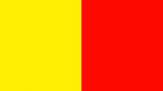 Canary Yellow And Candy Apple Red Solid Two Color Background