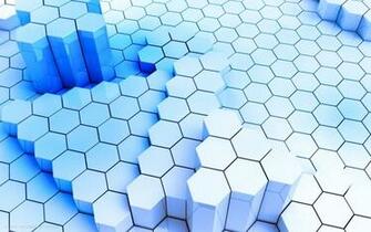 3d Hexagons Honeycomb Mesh Blue Deformed HD Widescreen Wallpaper