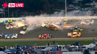 Daytona Results Highlights From Denny Hamlin S Chaotic Crash