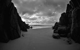 Beach Black And White Wallpaper X