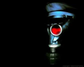Displaying Image For Green Gas Mask Wallpaper