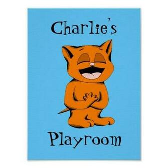 Custom Background And Text Toy Matching Mocha Cat Posters