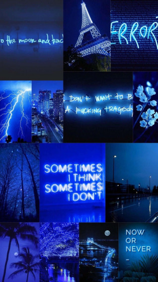 Electric Blue Neon Aesthetic Wallpaper
