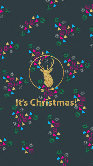 Gold Deer Aesthetic Christmas iPhone Wallpaper
