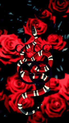 Roses Of Gucci Snake Wallpaper In iPhone