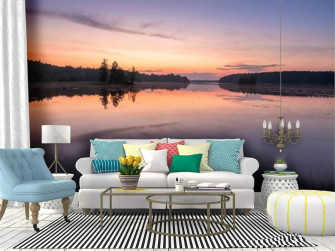 Amazon Peaceful With Sunset Lake And Standing Water At