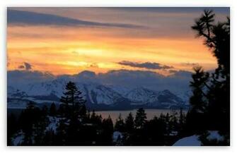 Winter Sunset Scene HD Wallpaper For Standard Fullscreen Uxga