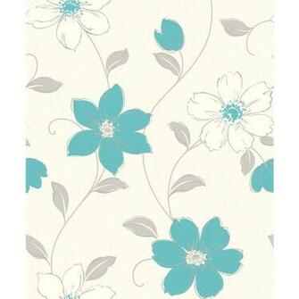 Teal And White Wallpaper Arthouse Opera