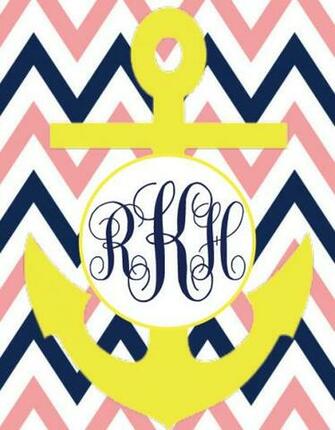 Monogram Binder Cover Insert Anchor Chevron By Thepaperpug On