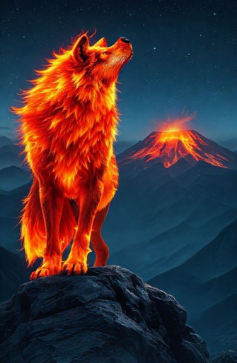 Fire Wolf Wallpaper
