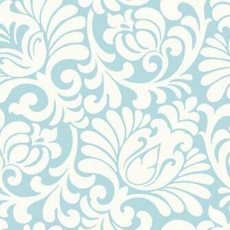 Light Blue Tulip Damask Wallpaper Wall Sticker Outlet