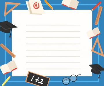 Education Background Blue Frame Blackboard Vector Art