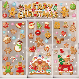 Amazon Anydesign Sheet Christmas Window Clings Gingerbread