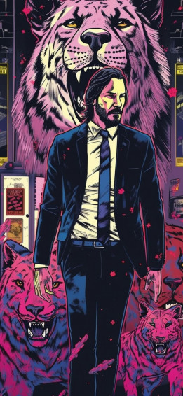 John Wick Tigers Art Wallpaper