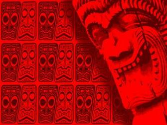 Tiki Wallpaper Red Rawjawbone