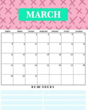 Printable Cute March Calendar Template Image Set Your Plan