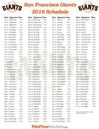 Printable Schedule Sf Giants Auto Design Tech