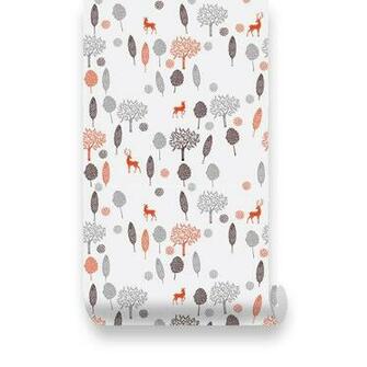 Wallplays Forest Deer Peel Stick Repositionable Fabric Wallpaper