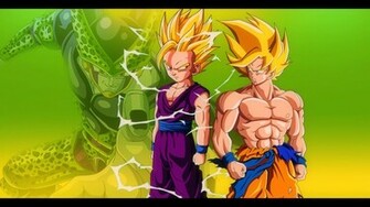 Goku And Gohan Vs Cell Dbz Wallpaper By Oirigns On