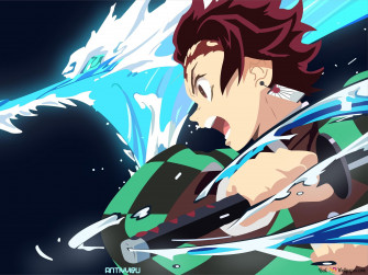 Tanjirou Kamado Hinokami Kagura Water Breathing 4k Wallpaper