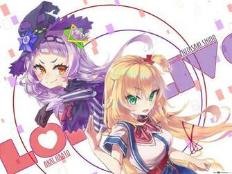 Virtual R Akai Haato Shion Murasaki HD Wallpaper