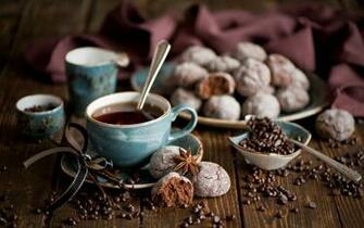 Tea Sweets Drink Pastry Ribbon Wallpaper In Other
