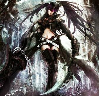Wallpaper Black Rock Shooter Chain Insane