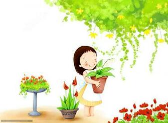 Wallpaper Children S Girl Smile Foliage