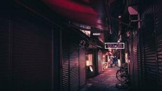 Telos Neon Light Signage Street Night City HD Wallpaper