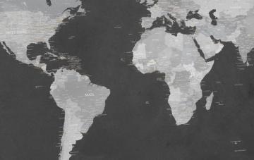 Dark Gray World Map Detailed Pinstravel Push Pin S