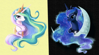 Wallpaper Luna Celestia By Pinkiemina