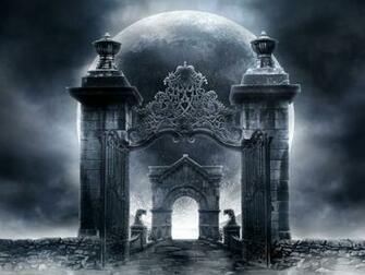 Gothic Gates Moon Wallpaper