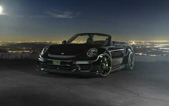 Porsche Cabriolet Techart Wallpaper HD Black At Night